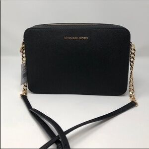 Michael Kors jet set travel large crossbody black